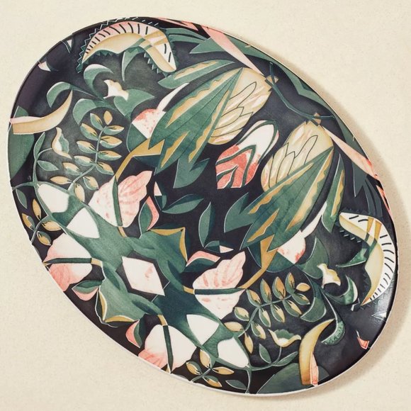 Opalhouse Kitchen Opalhouse With Jungalow 4 X 1 Stoneware Scalloped Oval Serving Platter